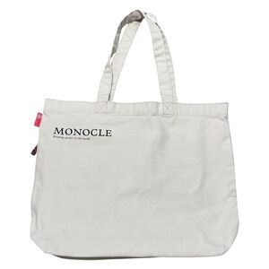 Monocle Magazine Canvas Tote Bag w/ Zippered Side Pocket